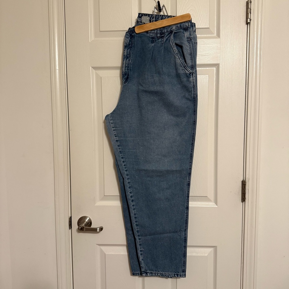 Bill Blass Pleated Mom Jeans VINTAGE High Waist Stonewashed Denim Size 20W
